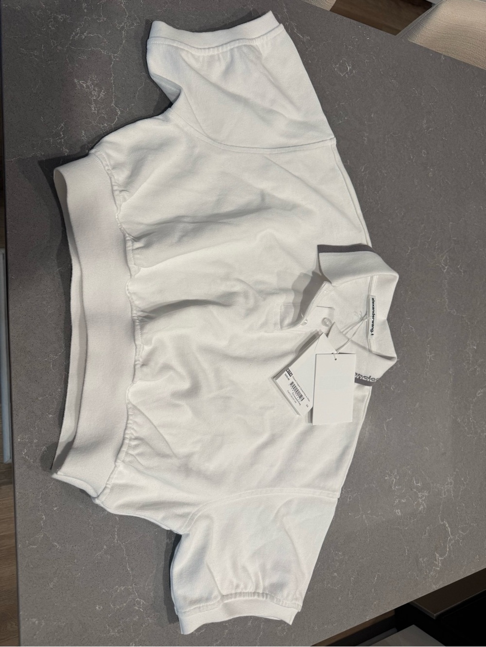 Alexander Wang White Polo Crop